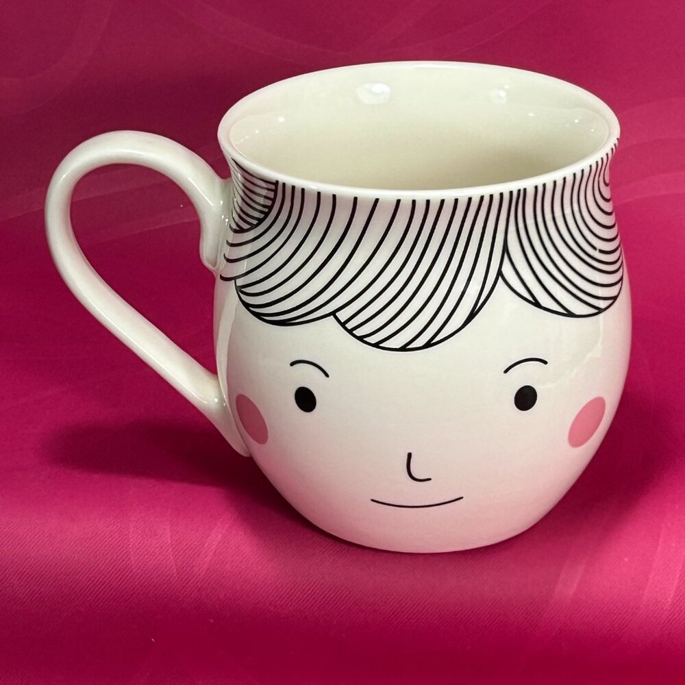 abbott porcelain funny face barrel shape coffee mug